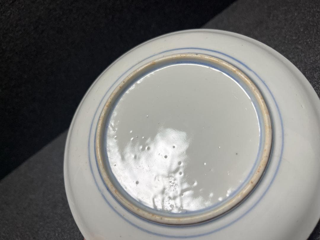 古伊万里　金襴手　金彩　松鶴図　銘々皿　皿　寿　9客