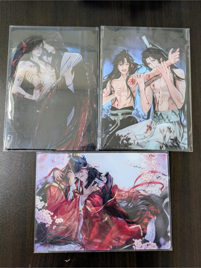 魔道祖師　アクリルイラストカード3点、チケット風カード12枚　まとめ