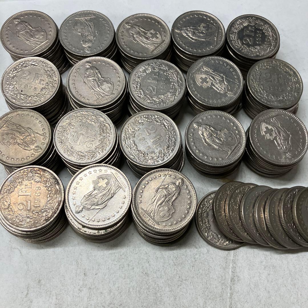 スイス　2フラン　376フラン　まとめ売り