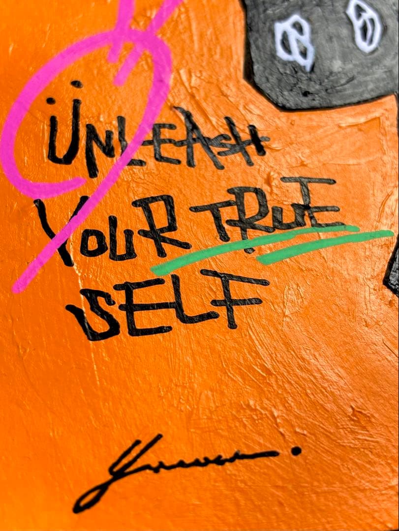 「 勇気が鮮やかに光輝くとき 」｜絵画 原画 抽象画 絵 動物画 ドローイング