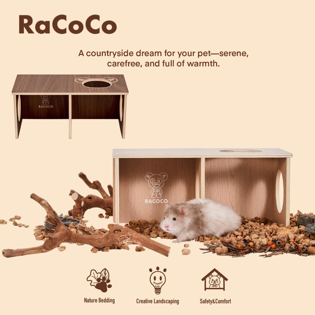RaCoCo 小動物用木製ハウス 2穴付き
