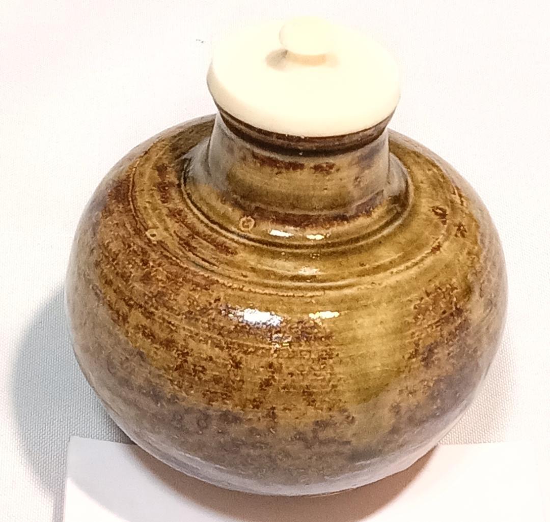 茶道具　中興名物茶入　美濃光寿作　中興名物相坂丸壺茶入　相坂金襴仕覆付　美品！！