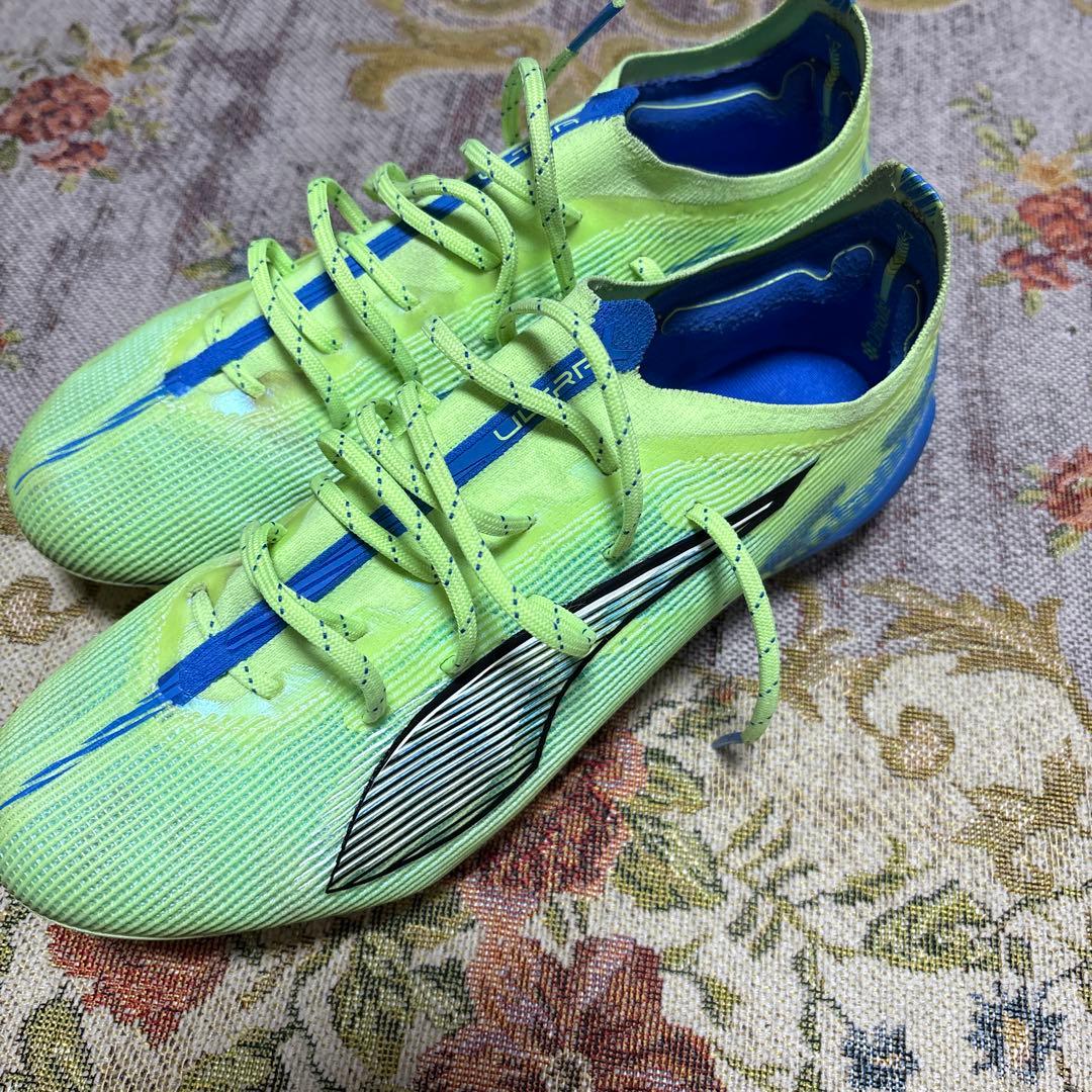 PUMA ウルトラスパイクシューズ イエロー/ブルー AGFG