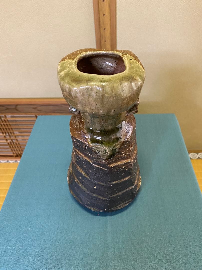 茶道具/花入 信楽窯花入 杉本忠造 共箱 茶道