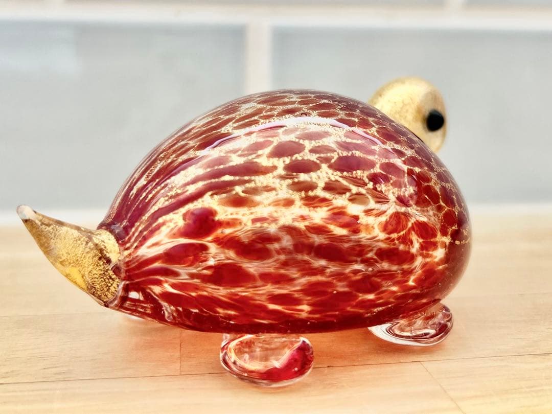 ベネチア ガラス murano ムラーノ ムラノ ヴェネチアグラス 亀 ゴールド