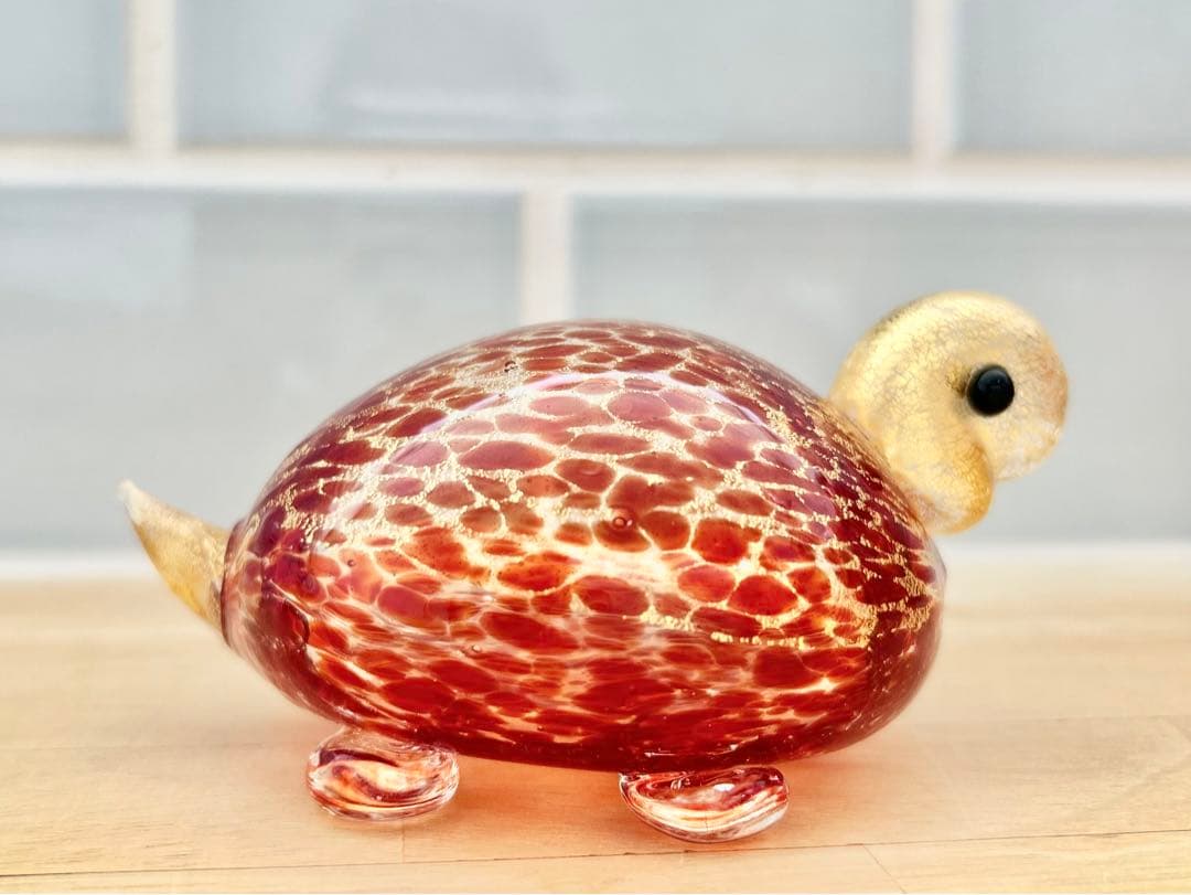 ベネチア ガラス murano ムラーノ ムラノ ヴェネチアグラス 亀 ゴールド