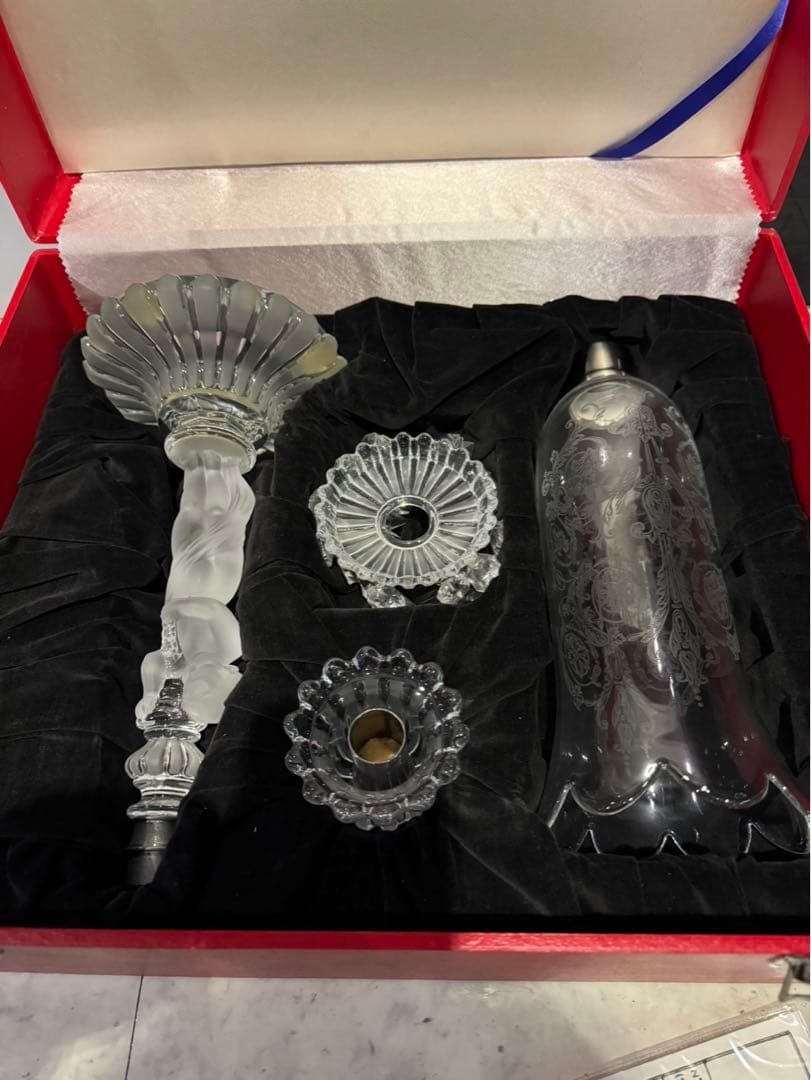 オールド・バカラ アートピース キャンドルフ スタンド メダイオン 特大