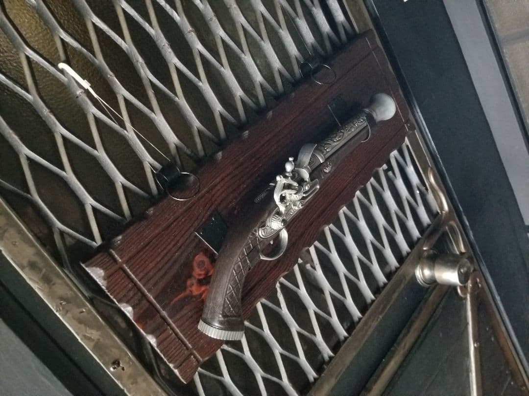 フリントロック　メタル　アンティーク　細密　装飾　西洋　様式　古式砲　台座付