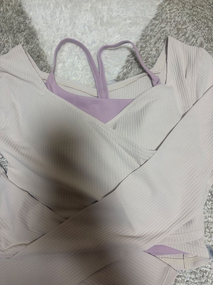 SUKARA ヨガウェア ライトパープル ベージュS