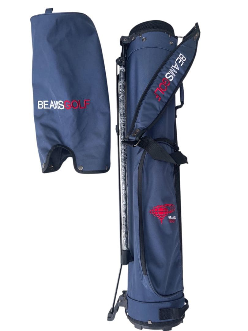 希少BEAMS GOLF スタンドバッグ ネイビー カバー付き
