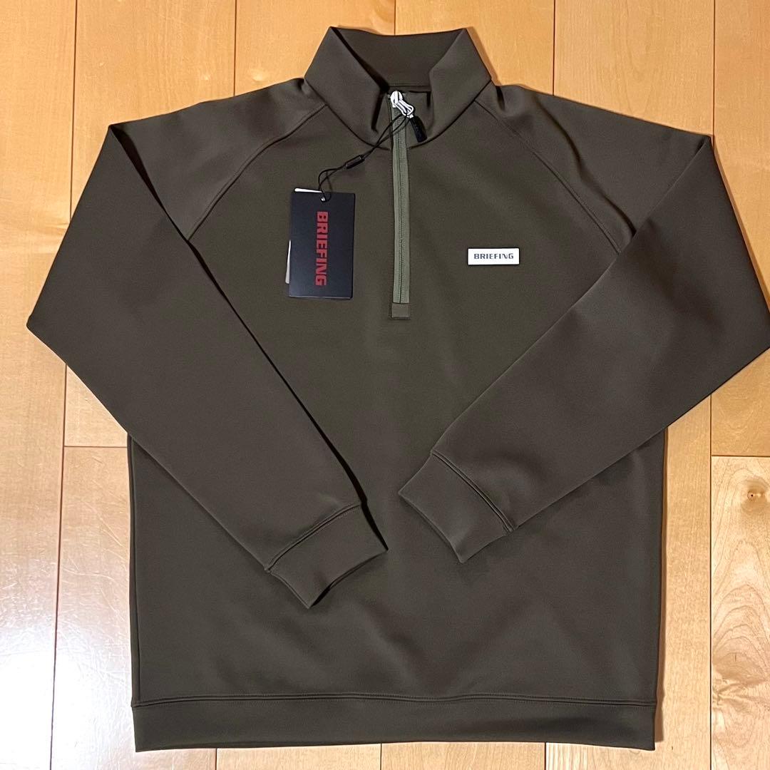 新品　BRIEFING 3Dロゴ　ハーフジップ　オリーブ