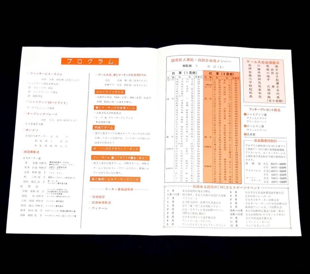 読売ジャイアンツ ファン感謝デー プロ野球 大運動会 フライヤー チラシ