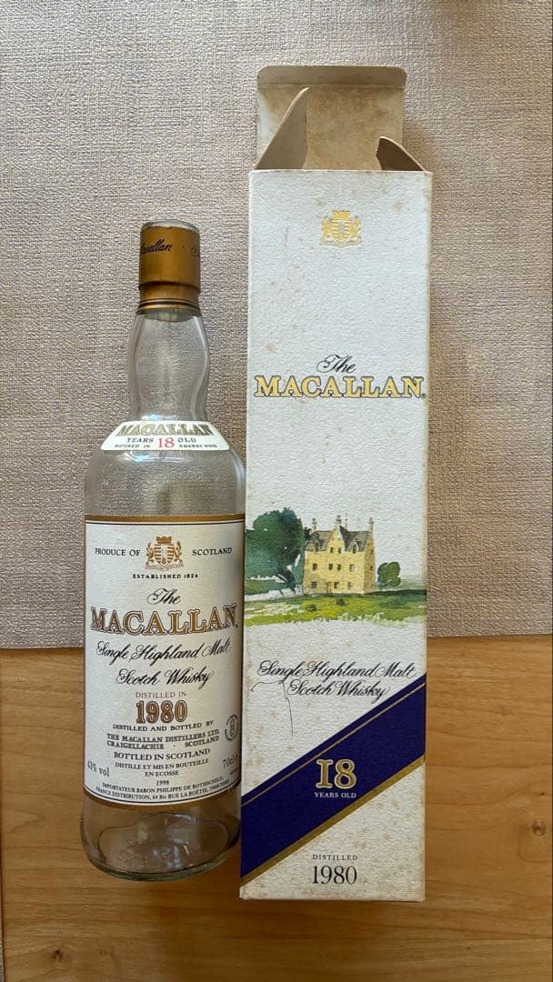 【空瓶】The Macallan 18年 1980年製 シングルモルトウイスキー
