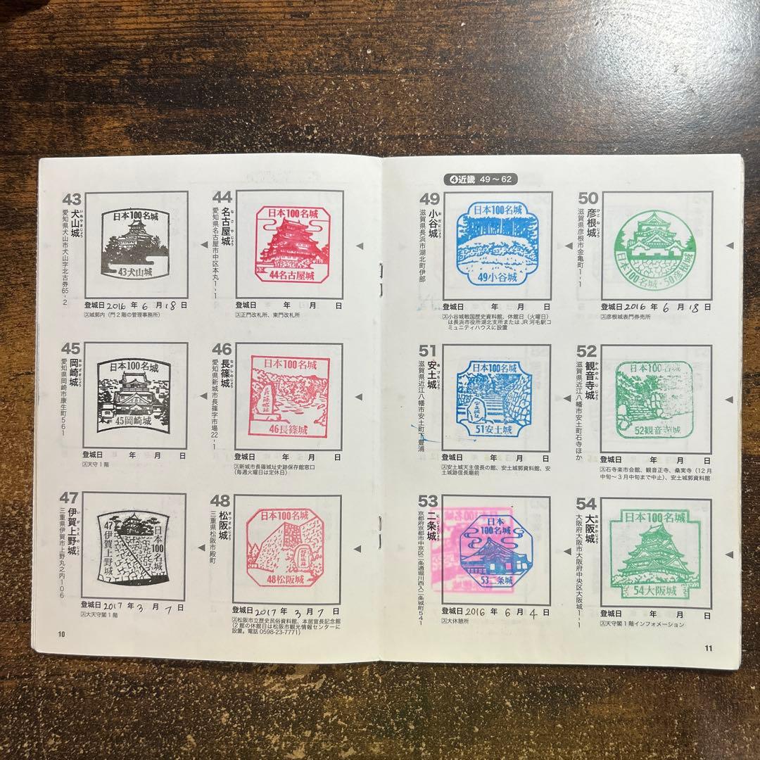 日本100名城スタンプ帳　100名城コンプリート
