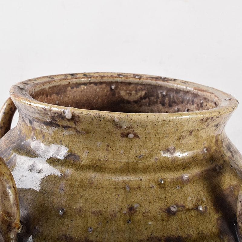 信楽焼　古信楽　四耳茶壺　葉茶壺　時代箱　C　R7759C