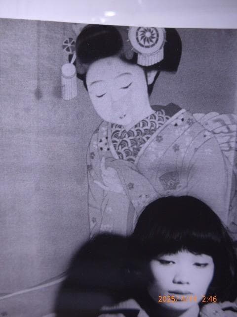 一村哲也の京都シリーズの一つです。当時の若手日本画家のようです。貴重なプリント