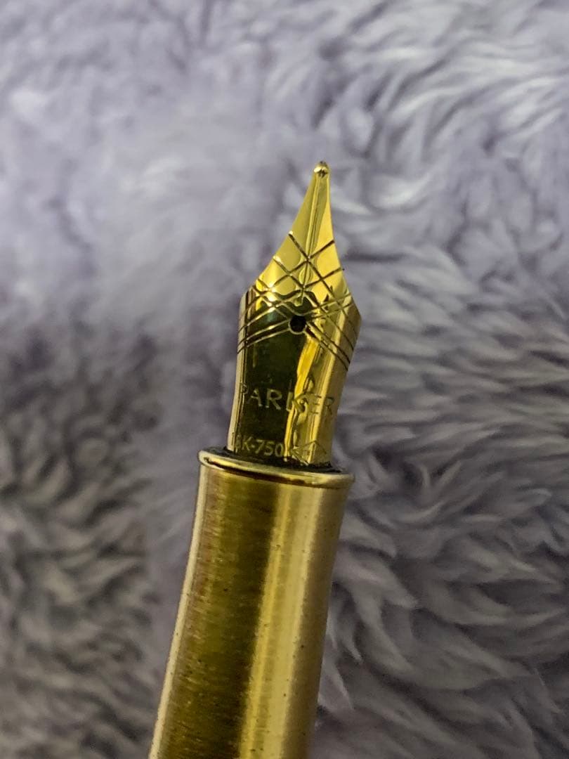 万年筆 18Kゴールドペン先 格子模様