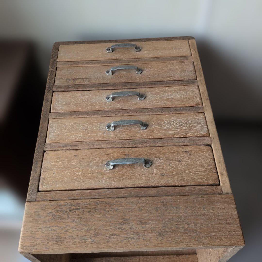 古道具アンティーク戦前木製 5段引き出し