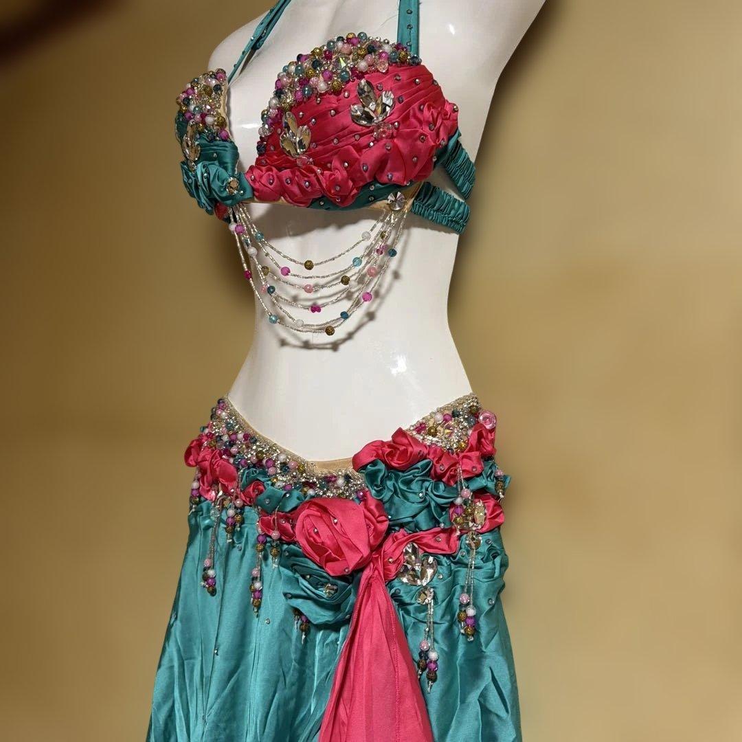 ベリーダンスセットアップ ターコイズ・ピンクmade in Egypt￼