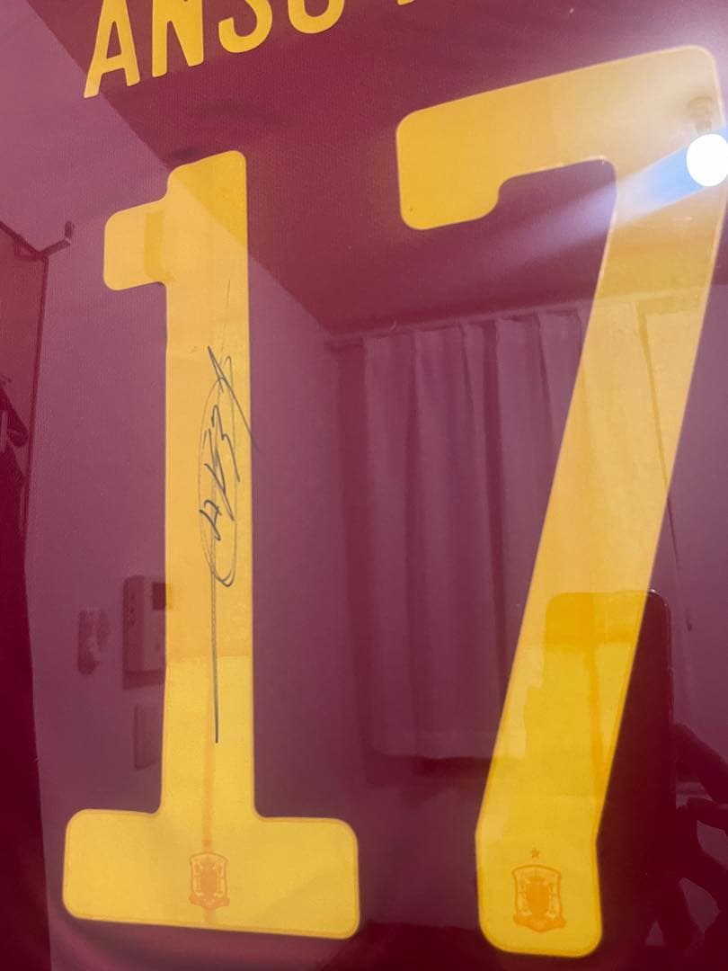 【サイン入り】スペイン代表 ユニフォーム アンスファティ 正規品バルセロナ