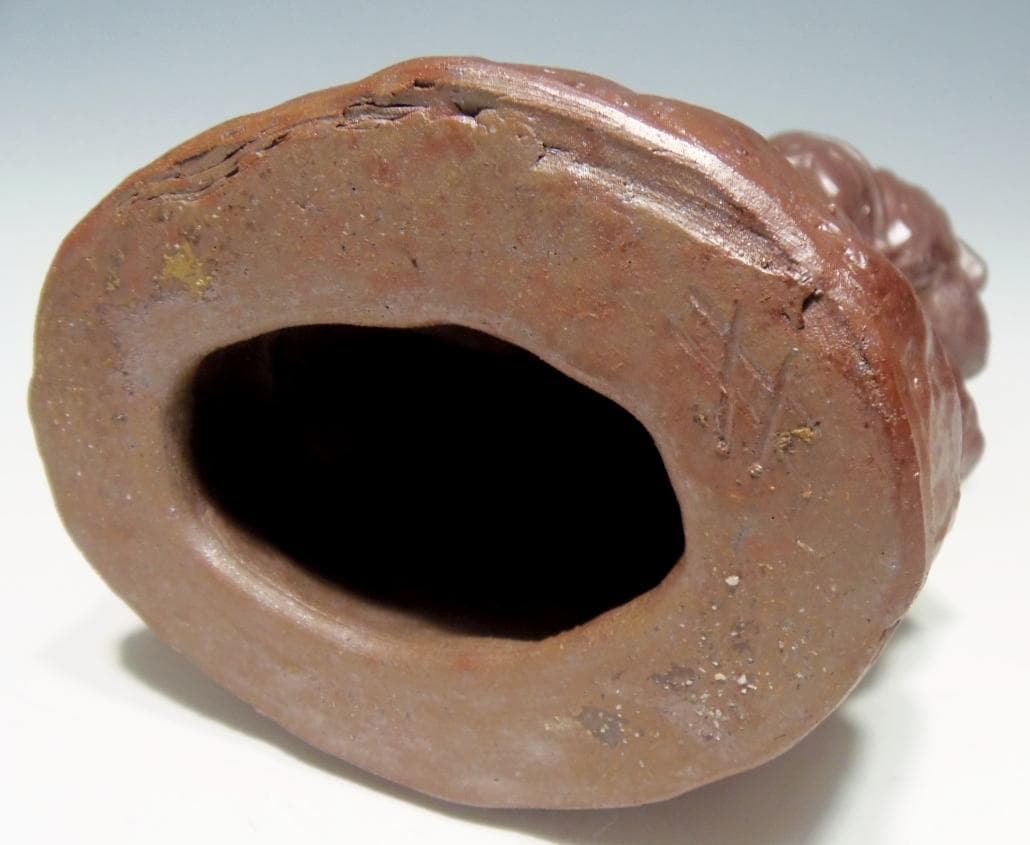 高さ32センチ 備前焼 七福神 毘沙門天 置物 レア古備前・レア備前焼