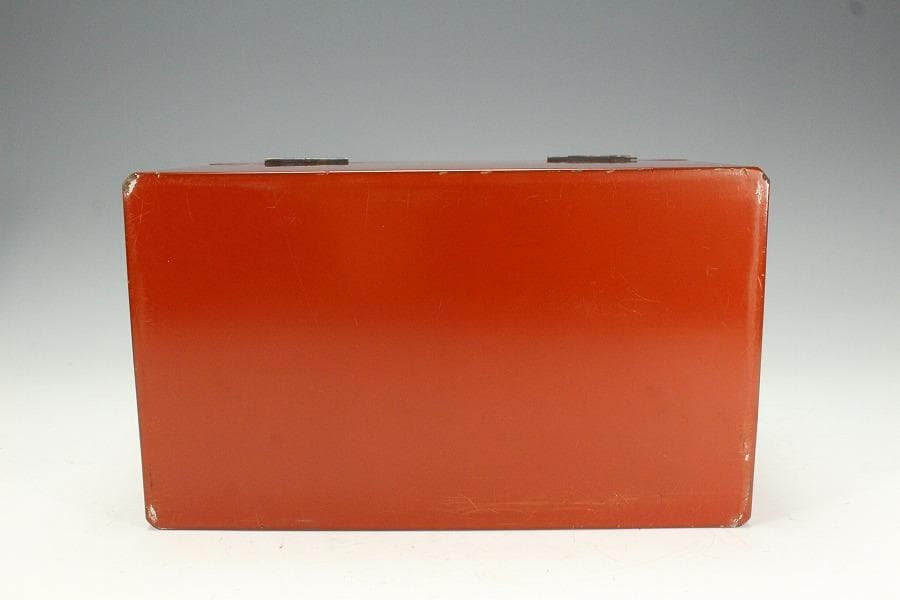 輪島塗 笹蒔絵 朱塗 宝石箱 共箱(K-A417)