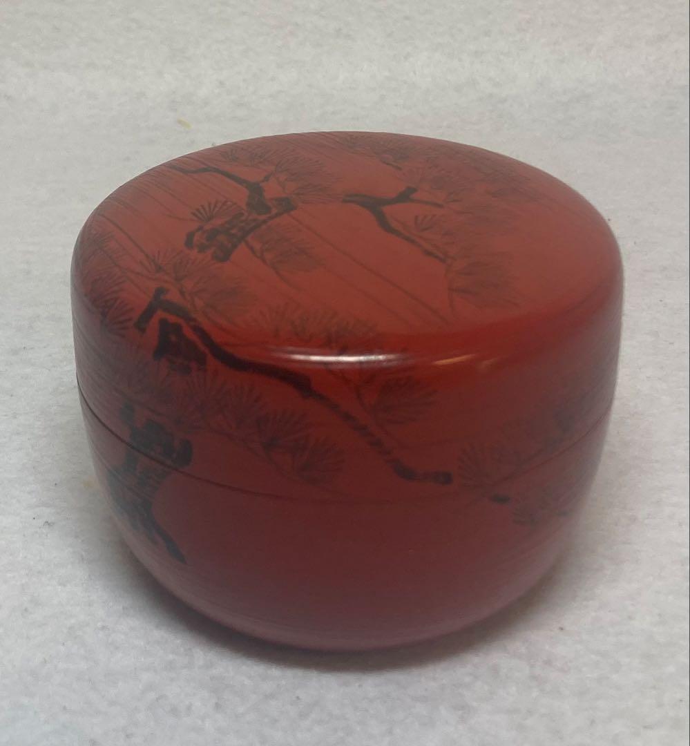 B524h「朝陽 棗」岡本陽斎作　共箱　茶入　茶道具　加賀塗師