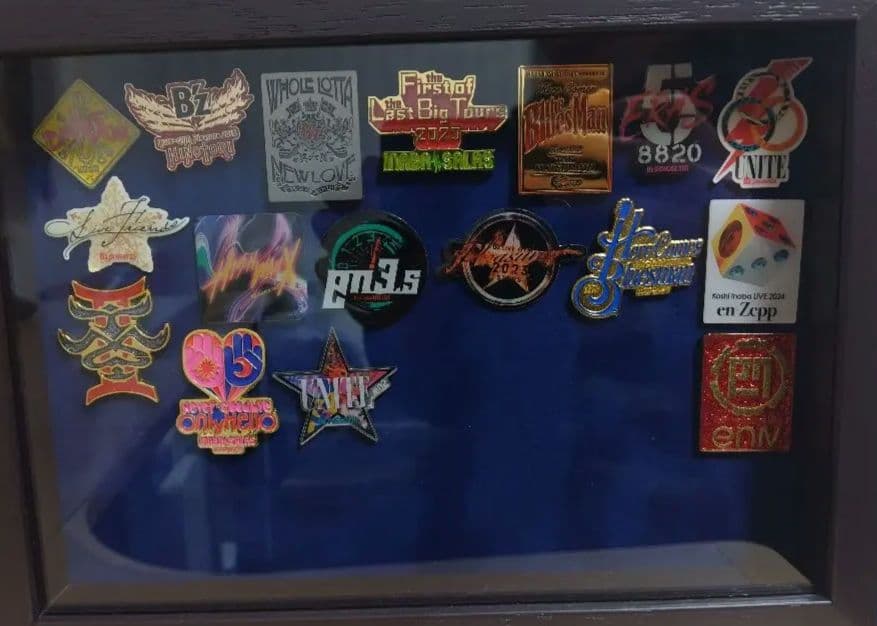 B'z ピンバッチ17個セット( 木製フレーム入り)