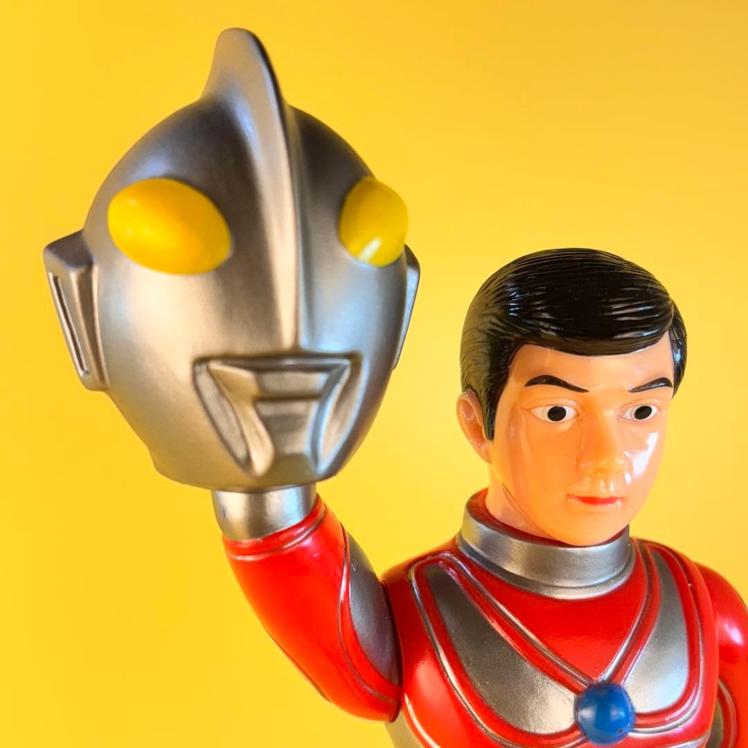 帰ってきたウルトラマン　面取れ　シルバー色　大　ソフビ　ブルマァク