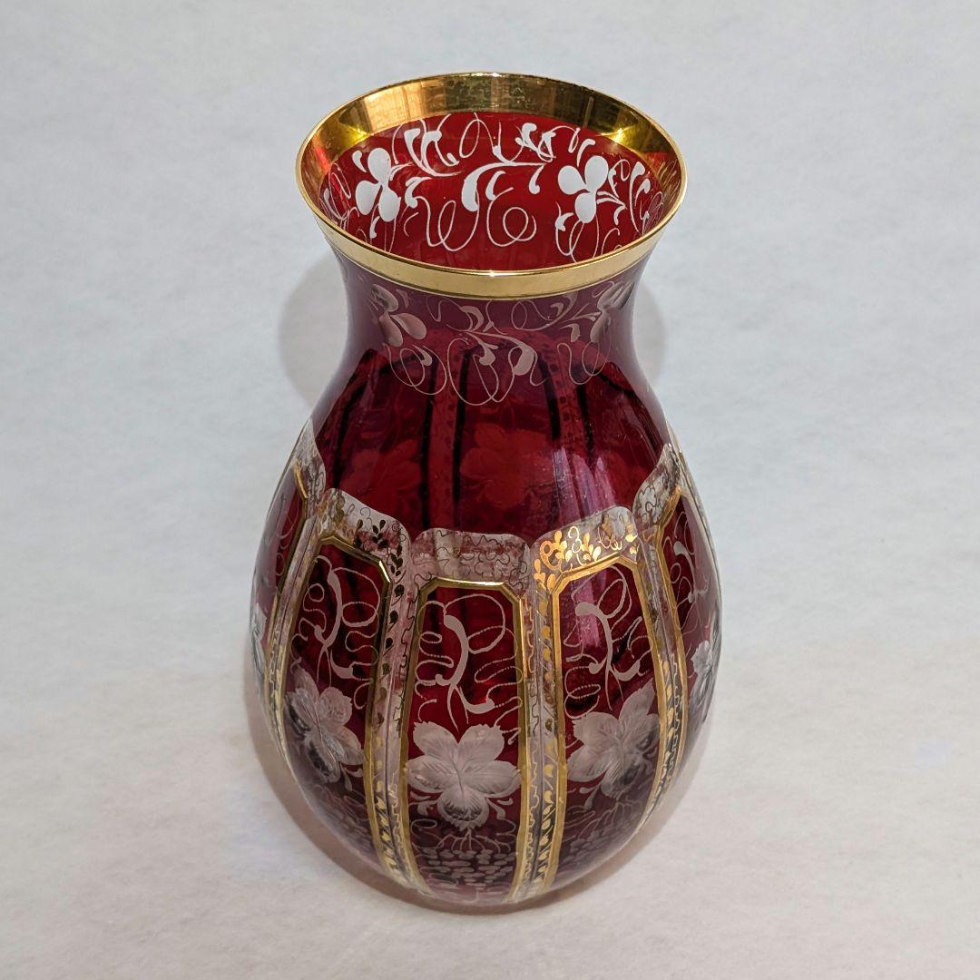 ゴージャス 豪華 クリスタル ガラス花瓶 中古品