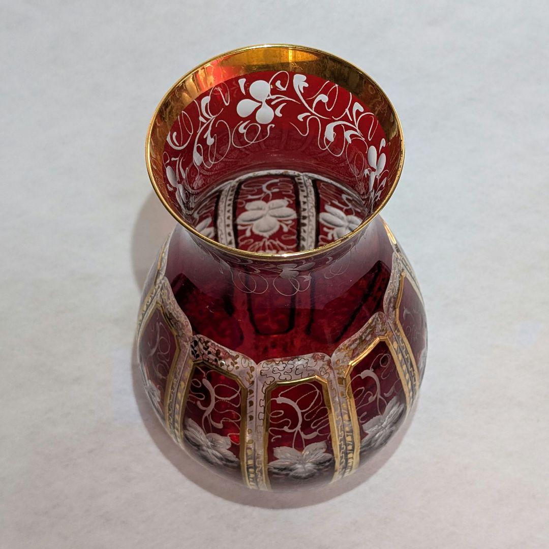 ゴージャス 豪華 クリスタル ガラス花瓶 中古品