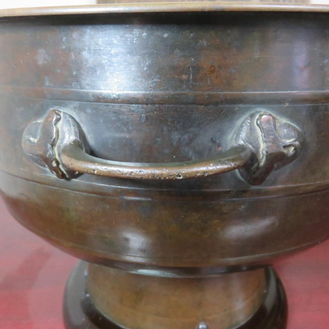 半銅火鉢 手あぶり 炉 共箱 炭 灰入り 共箱 明治 名家 蔵出し初荷