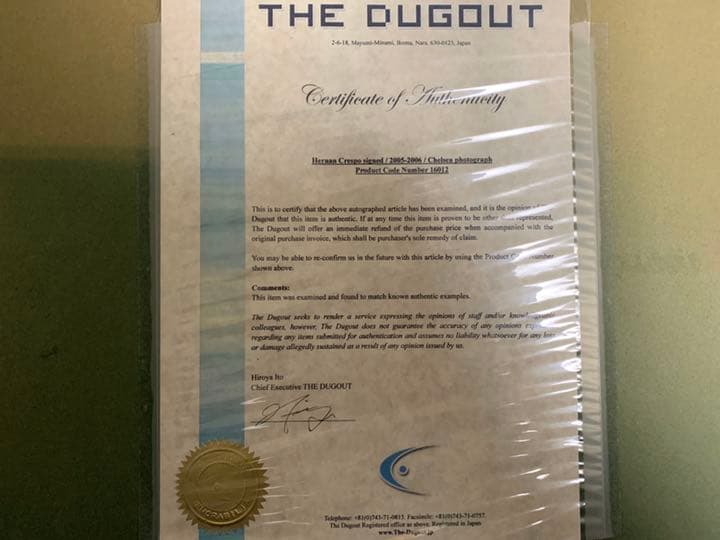 クレスポ　直筆サイン　フォト　額入り　レア