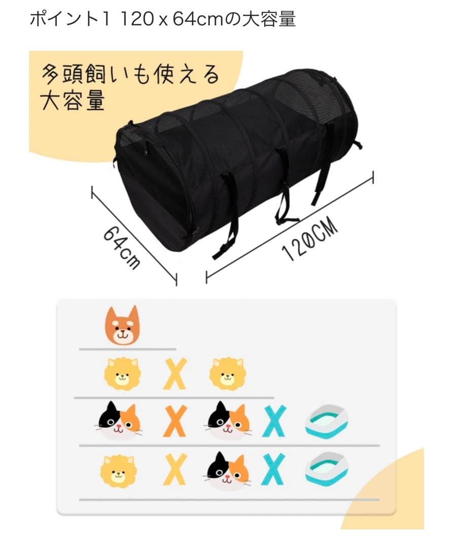 ペット用伸縮自在大容量カーシート　ゲージ