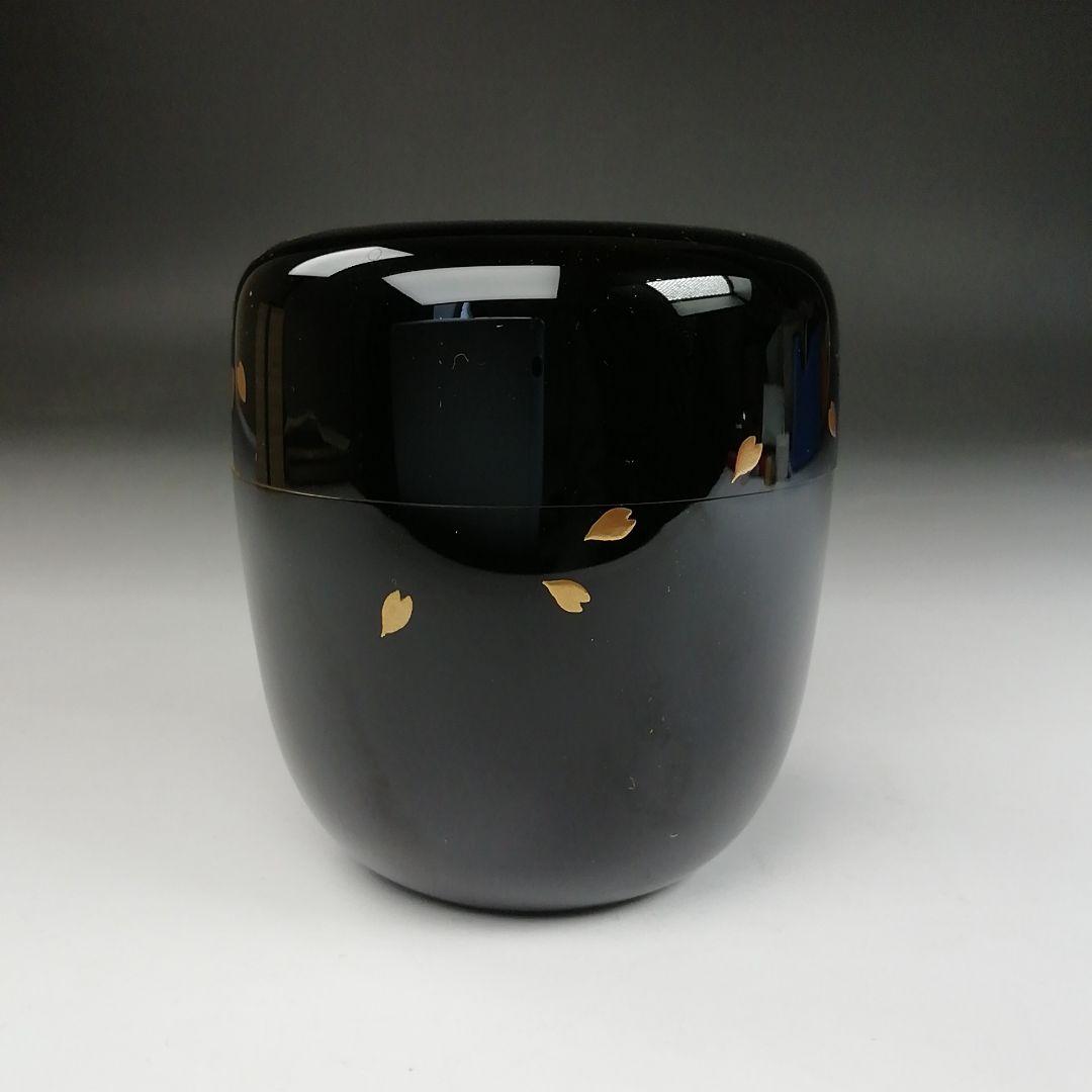 Ｔ８３４　棗　『花吹雪蒔絵』『中棗』『竹内幸斎 作』　共箱　茶道具