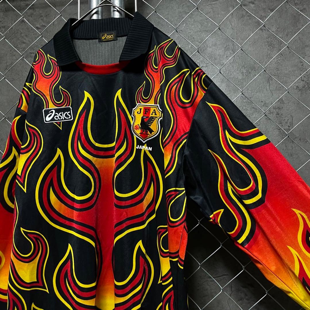 アシックス　日本代表　1998 炎柄　ゴールキーパーユニフォーム　XOサイズ