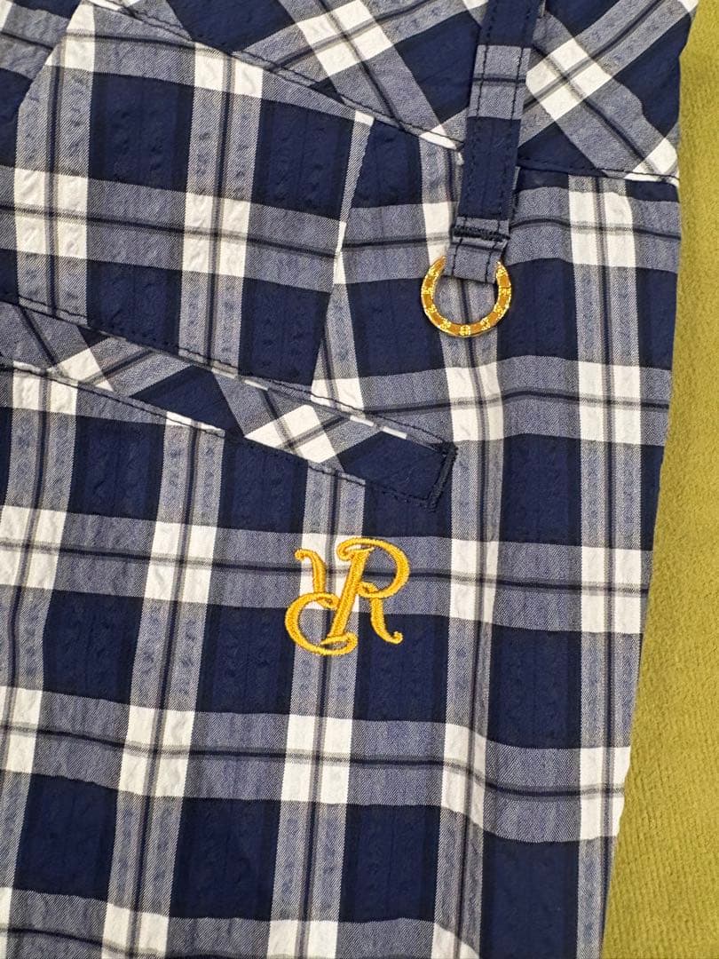 Resurrection ネイビー/ホワイトチェック ハーフパンツ
