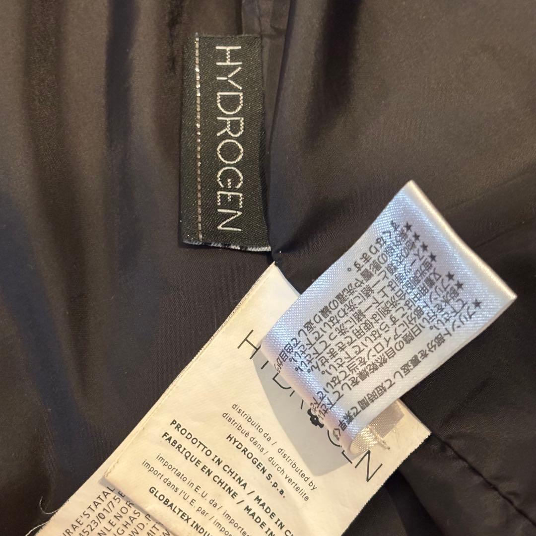 HYDROGEN ダウンベスト ジップアップ 迷彩柄 カモフラ ロゴ 刺繍 S