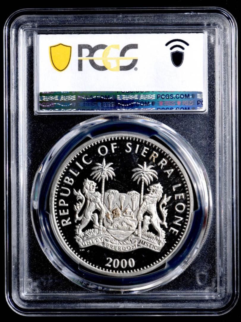 PCGS PR68DCAM 最高鑑定 シエラレオネ 2000 $10銀貨 龍年