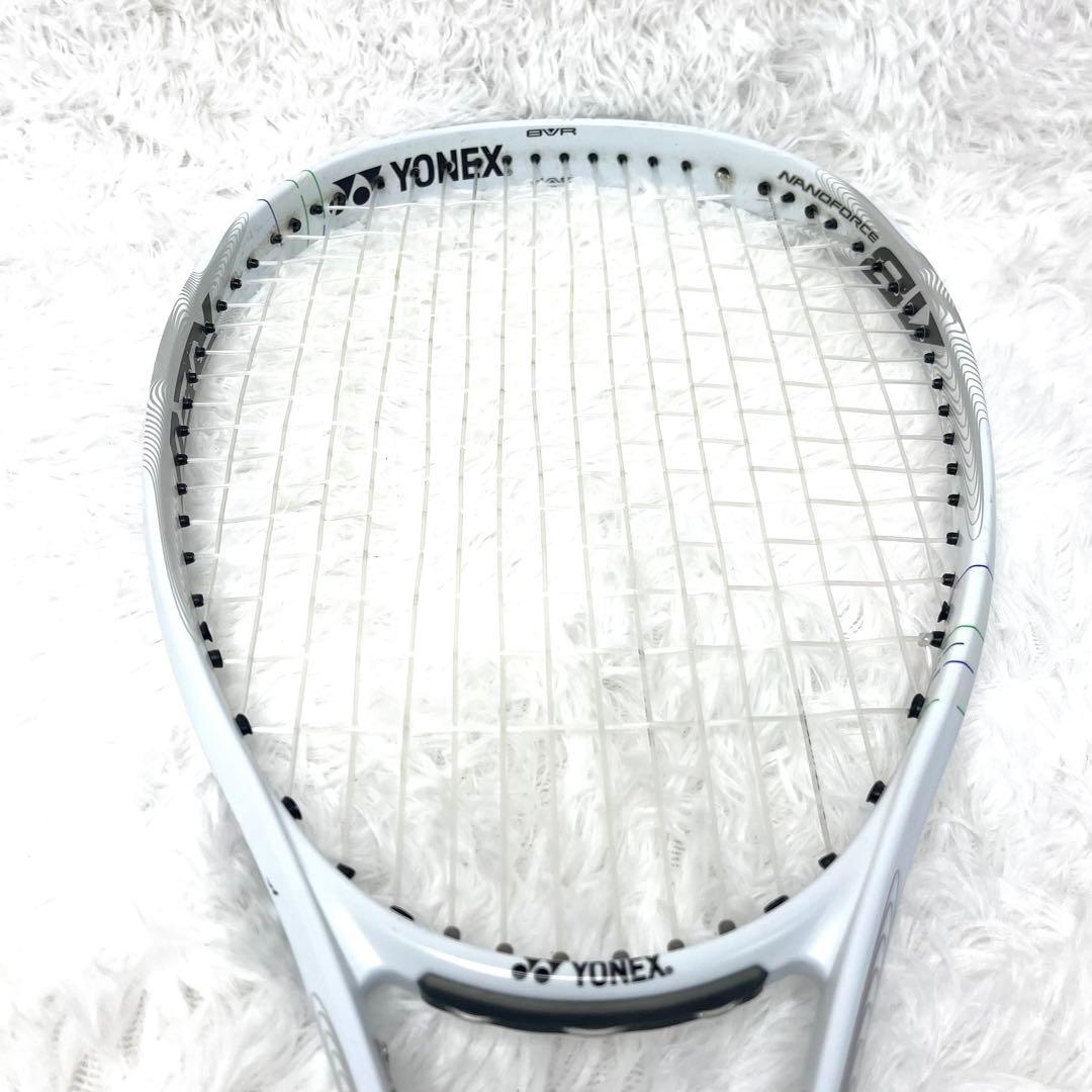 【美品】ヨネックス ナノフォース8v REV カスタムフィット ソフトテニス 白