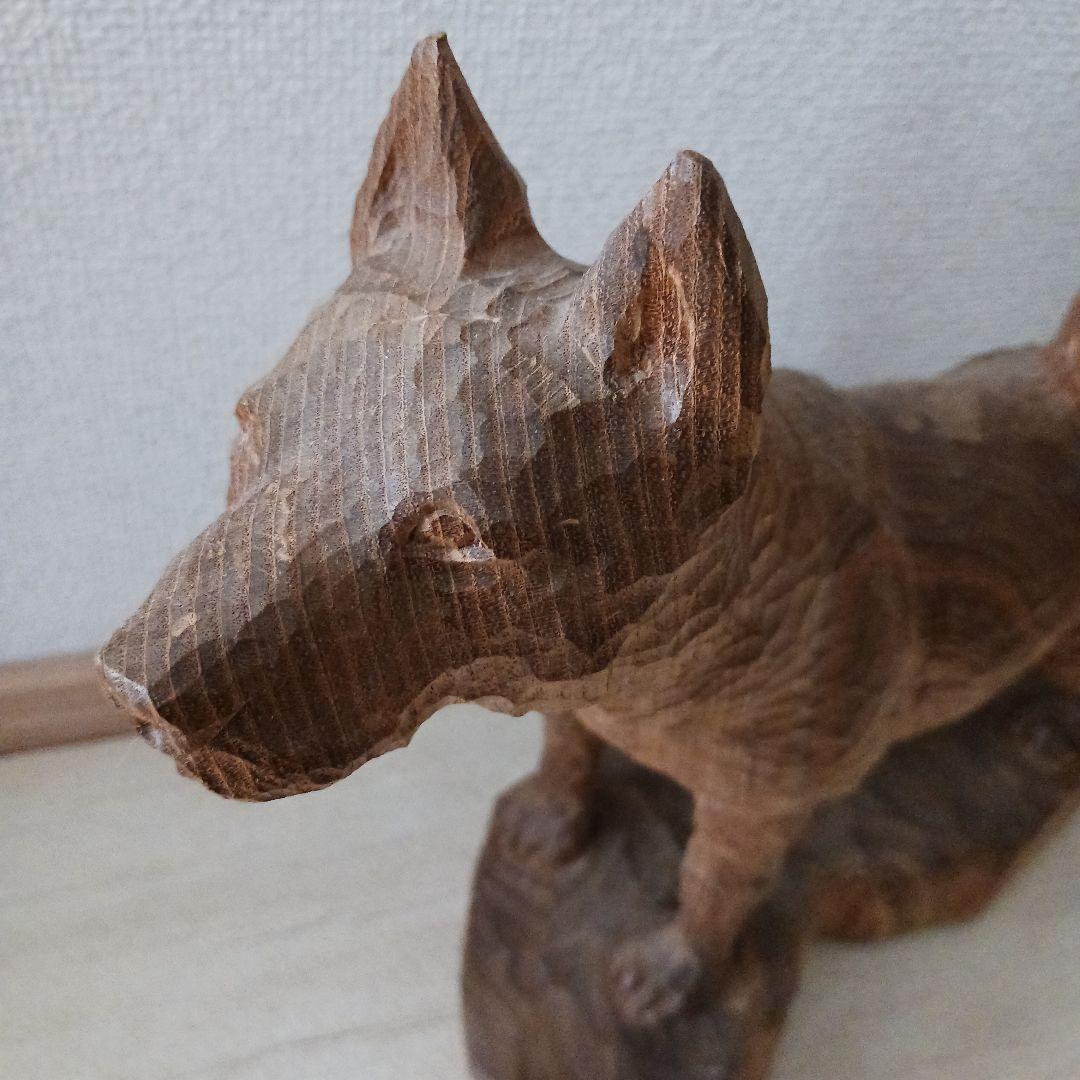 アイヌ犬　木彫　中川貞司　作