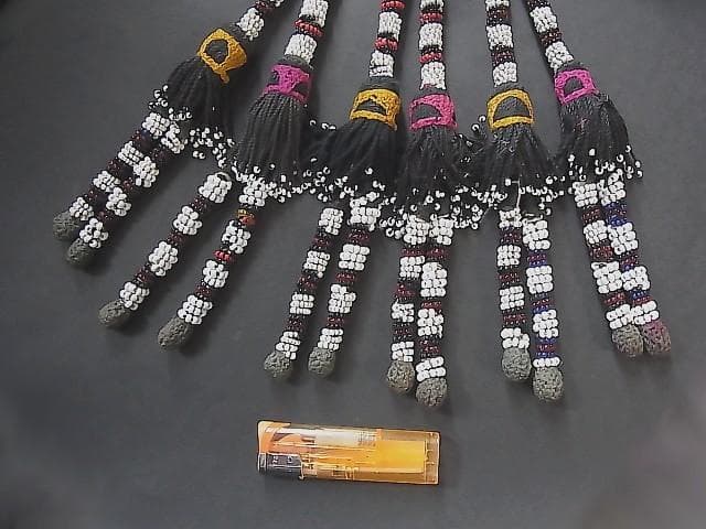 ★X1704★アンティーク　髪飾　ガラスビーズタッセル　アフガン遊牧民族