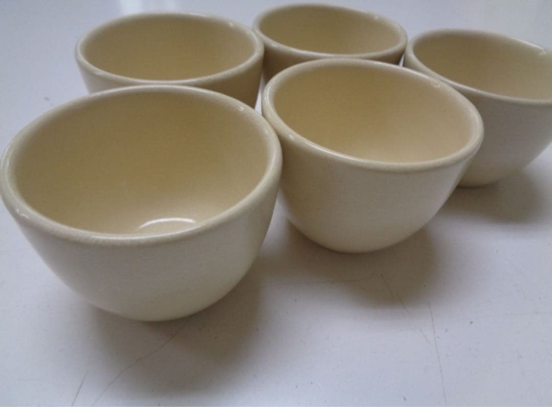 薩摩焼 白薩摩 沈寿官 刻印 ぐい飲み 5客セット 直径約6.5センチ