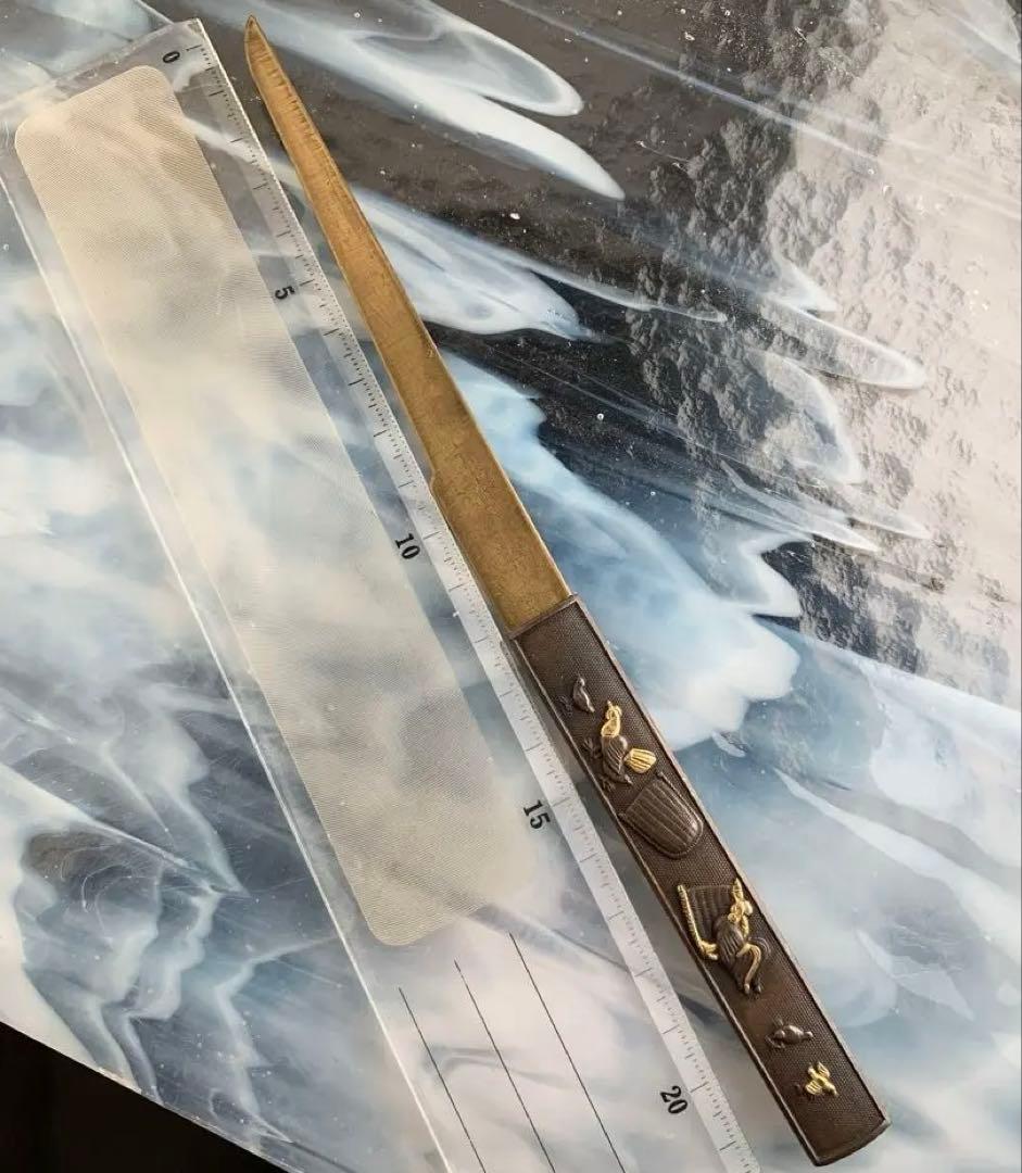 小柄小刀　鶏図小柄袋　刀装具（15cm以下の合法サイズ）