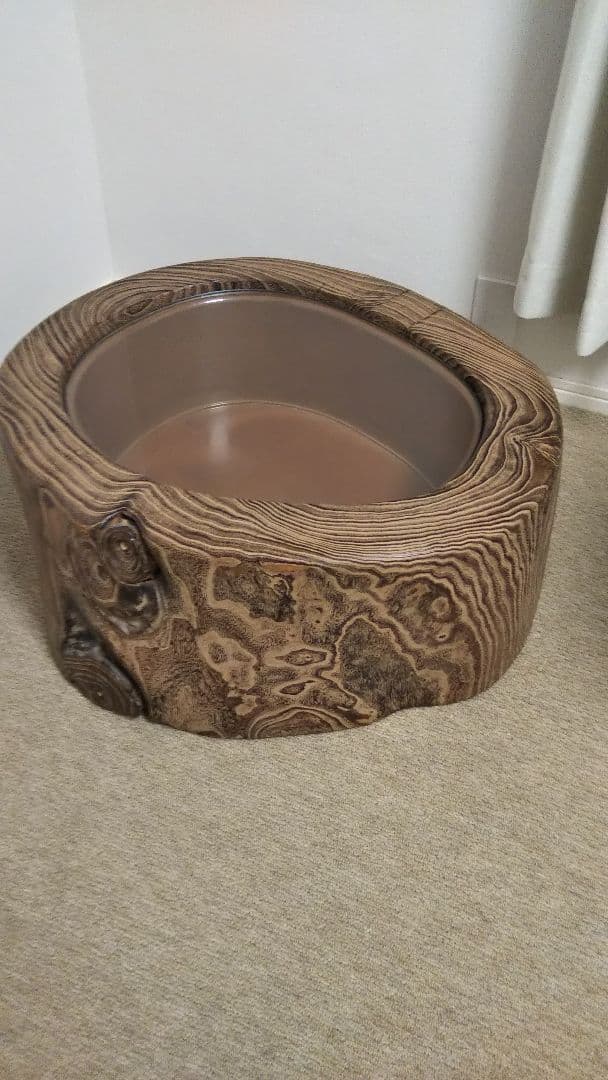 屋久杉をくり抜いたテーブル 丸火鉢