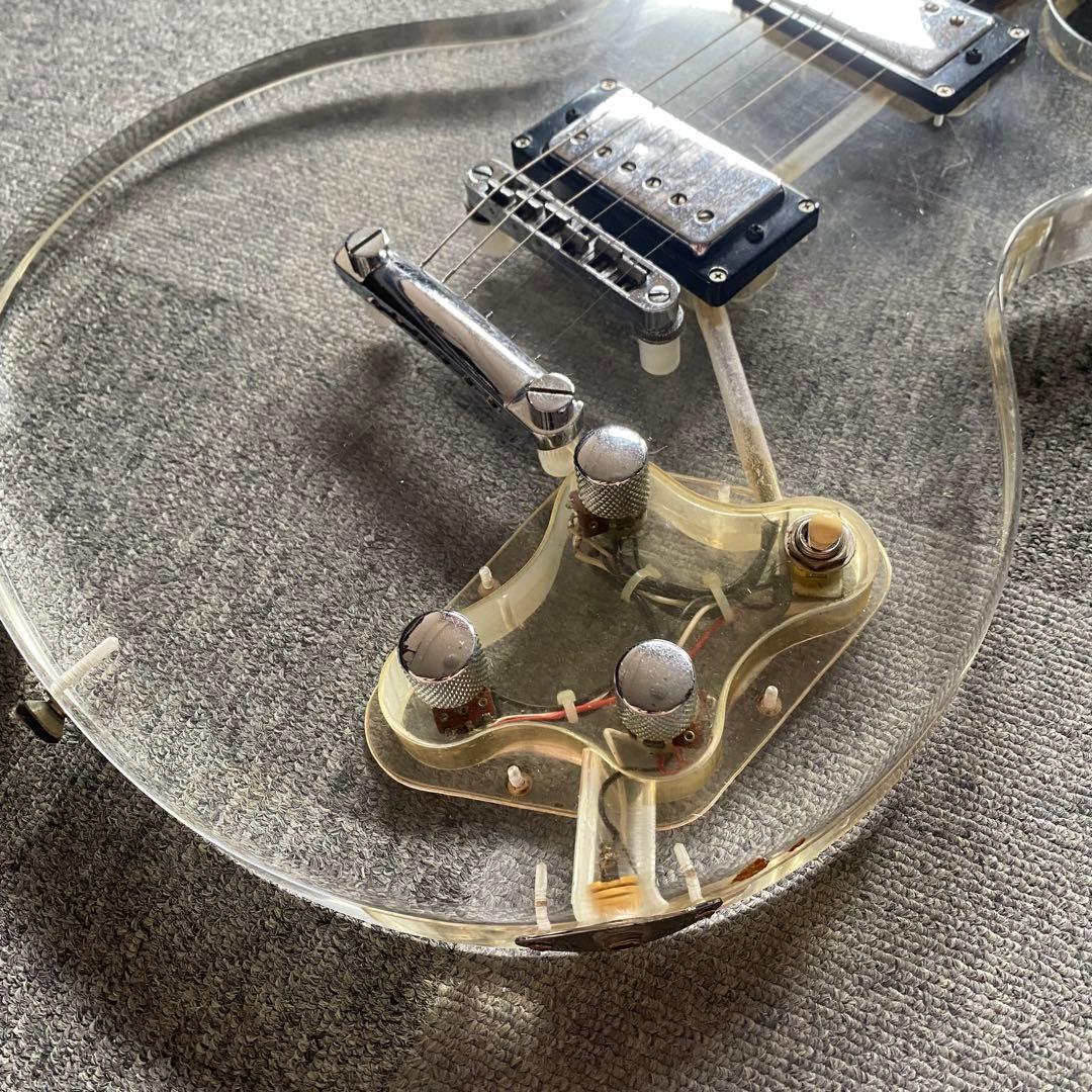 特価ーJUNO アクリルレスポール 透明 エレキギター アクリルギター！レア！