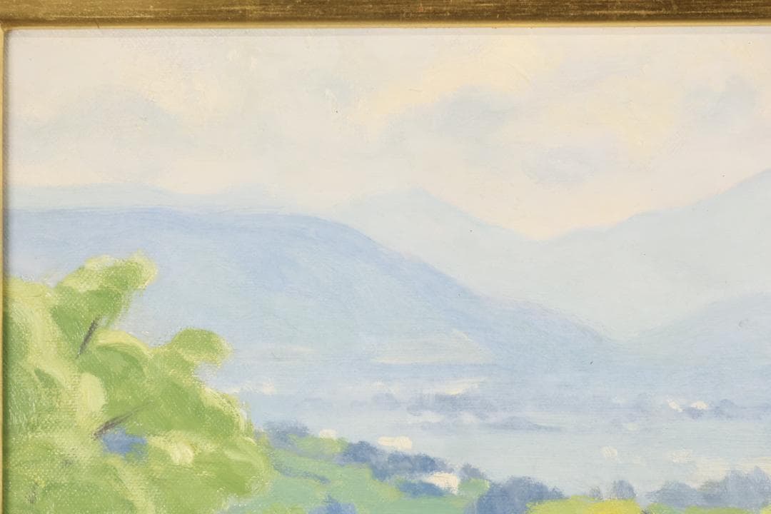 石川直　橋本博英 「 八重桜咲く 」 油彩F6号　青木画廊 BJ235