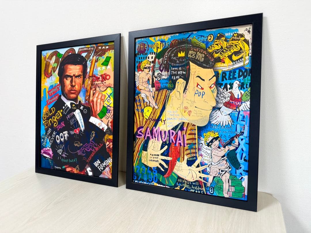 No.299フレーム付きキャンバスアート　オマージュアート　ストリートアート