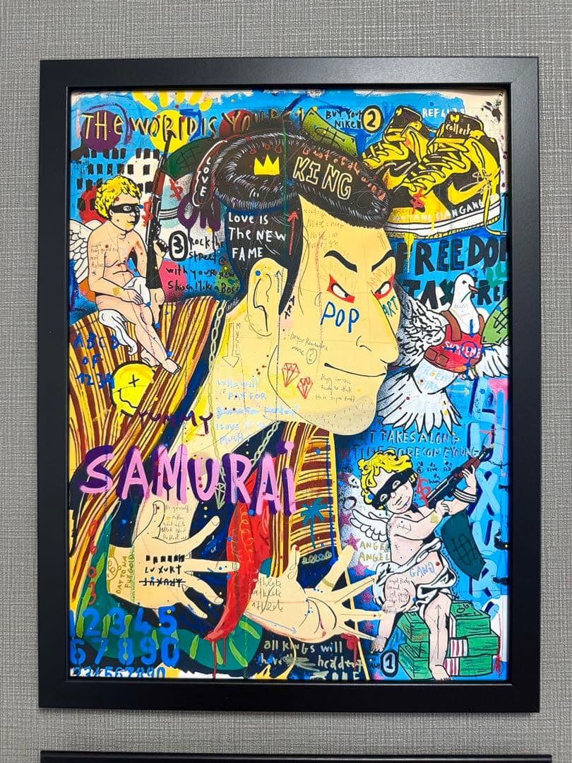 No.299フレーム付きキャンバスアート　オマージュアート　ストリートアート
