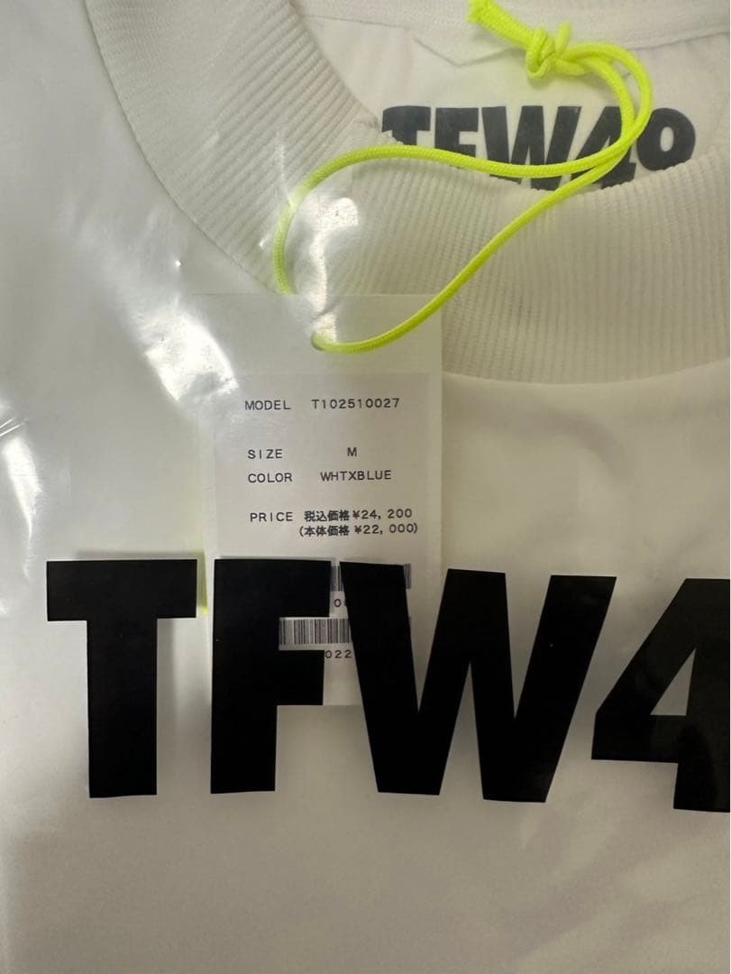 TFW49 ホワイト モックネック シャツ 2025春夏モデル Ｍサイズ ゴルフ